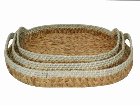 Water hyacinth tray with rope from Vietnam